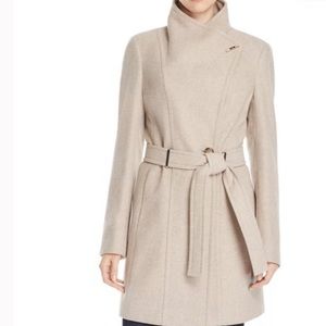 Calvin Klein beige wool blend coat